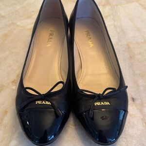 Prada Black Patent Leather Ballet Flats EU40
